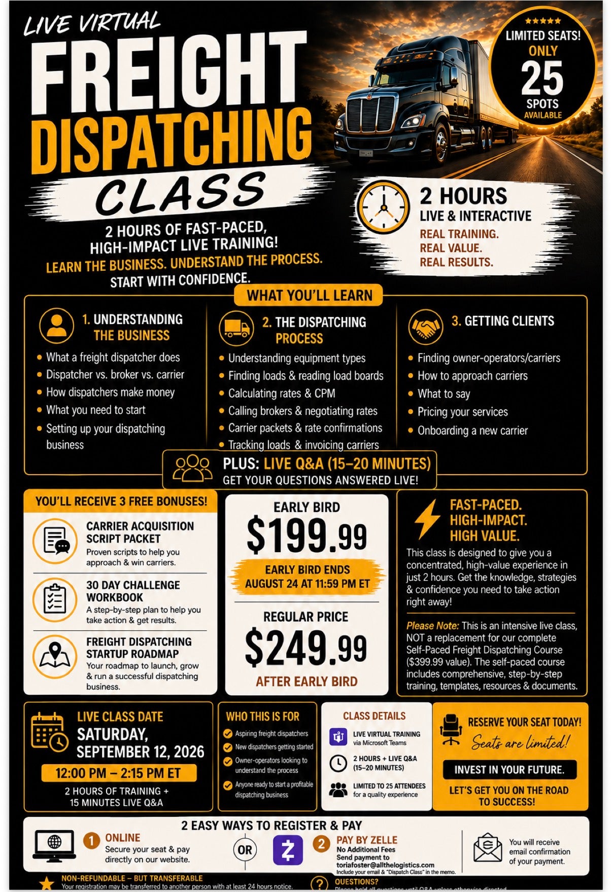 Live Virtual Freight Dispatching Class
