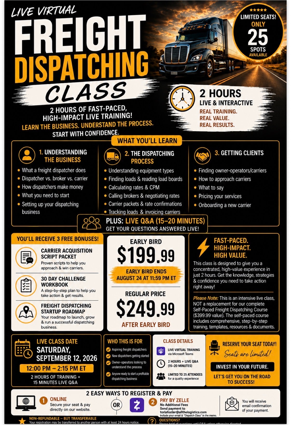 Live Virtual Freight Dispatching Class