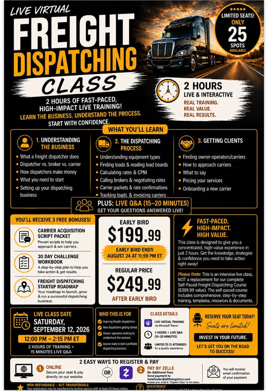 Live Virtual Freight Dispatching Class